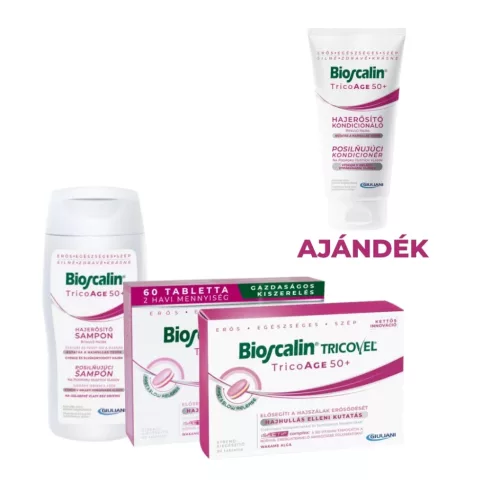 Bioscalin TricoAGE 50+ 3 havi hajerősítő csomag samponnal + ajándék kondicionáló